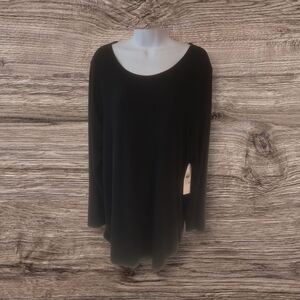 Calvin Klein Elegant Black Women's Long Sleeve Top Size XL
